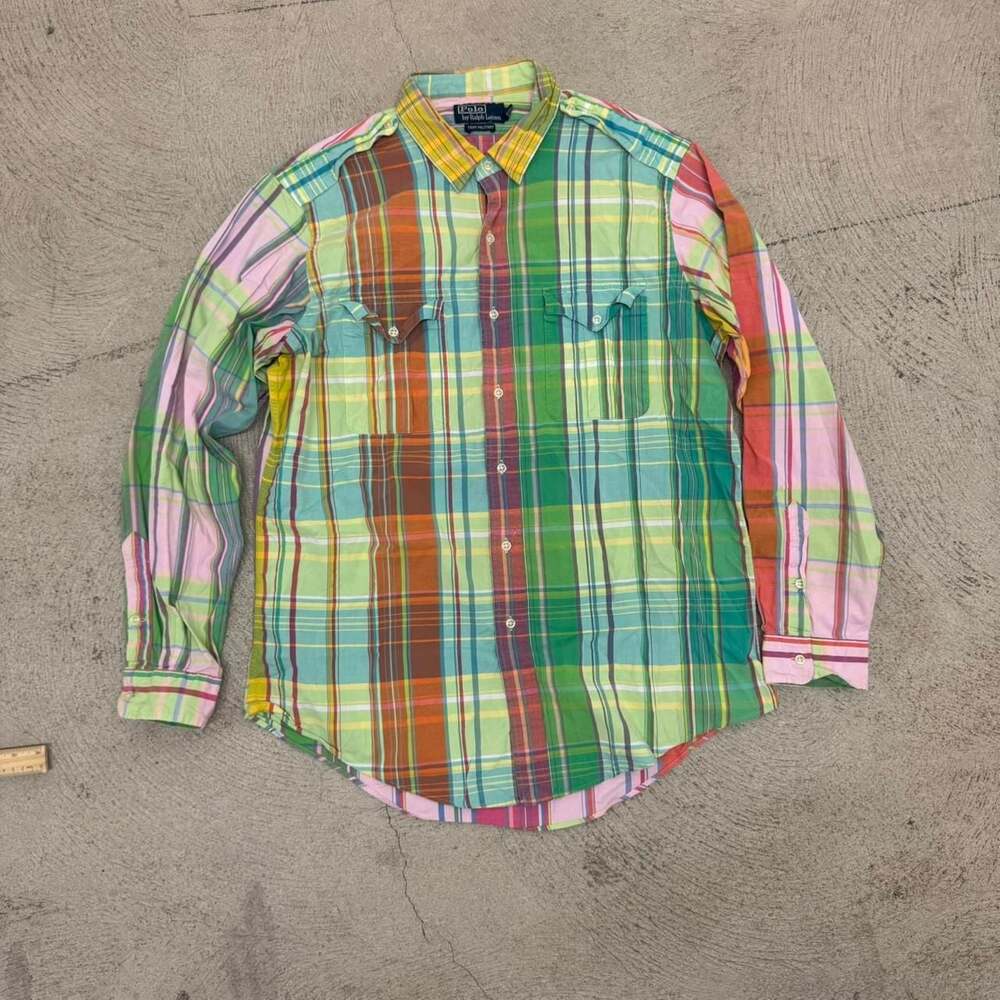 Polo Ralph Lauren Military Trim Plaid Button Up Shirt